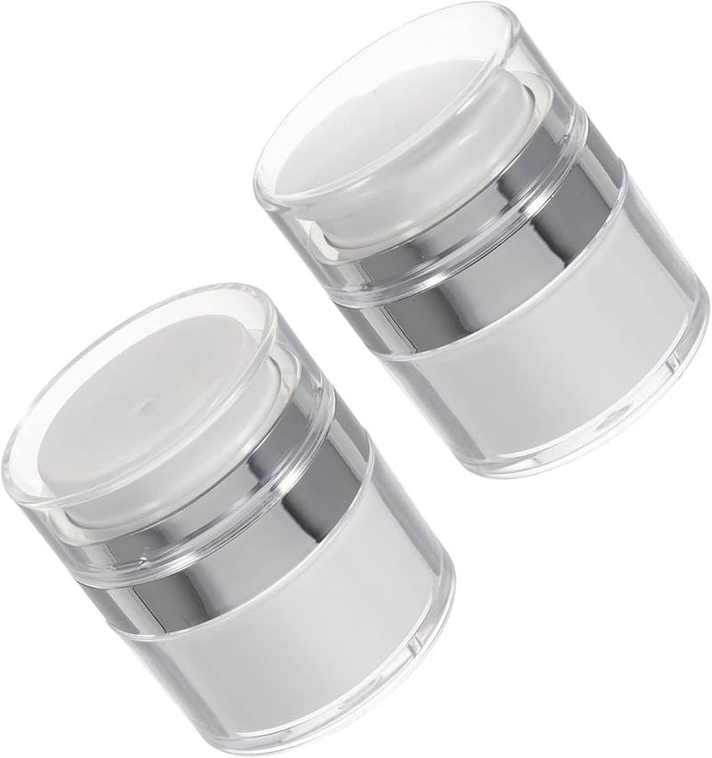 2Pcs Airless Pump Jar Travel Containers 7X5 5X5 2CM Portable Toiletry Bottles Lotion Dispenser - Image 1